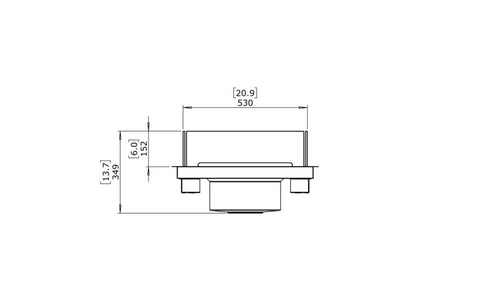 Ecosmart Fire Square 22 Fire Pit Kit - Black Finish / Stainless Steel Burner - ESF.B.FPK.S.22.I